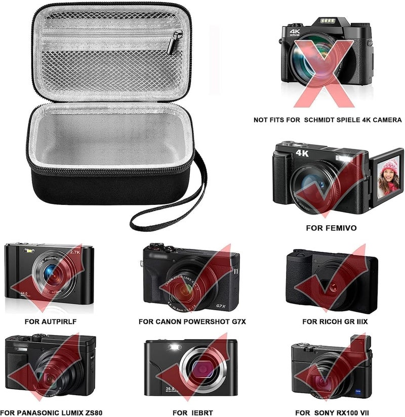 Grapsa Digital Camera Case Compatible with Duluvulu for Oiadek for Zostuic for TEBNGIHNM for Canon G7 X Mark III/II 4K Vlogging Camera. Storage Holder Bag for Canon PowerShot (Box Only) - Grey Inner - Image 2